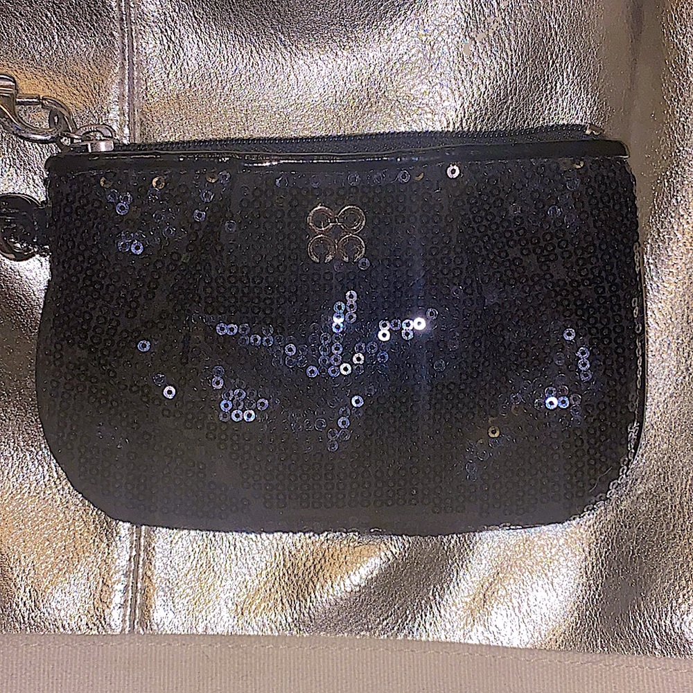 COACH wristlet black sequins
